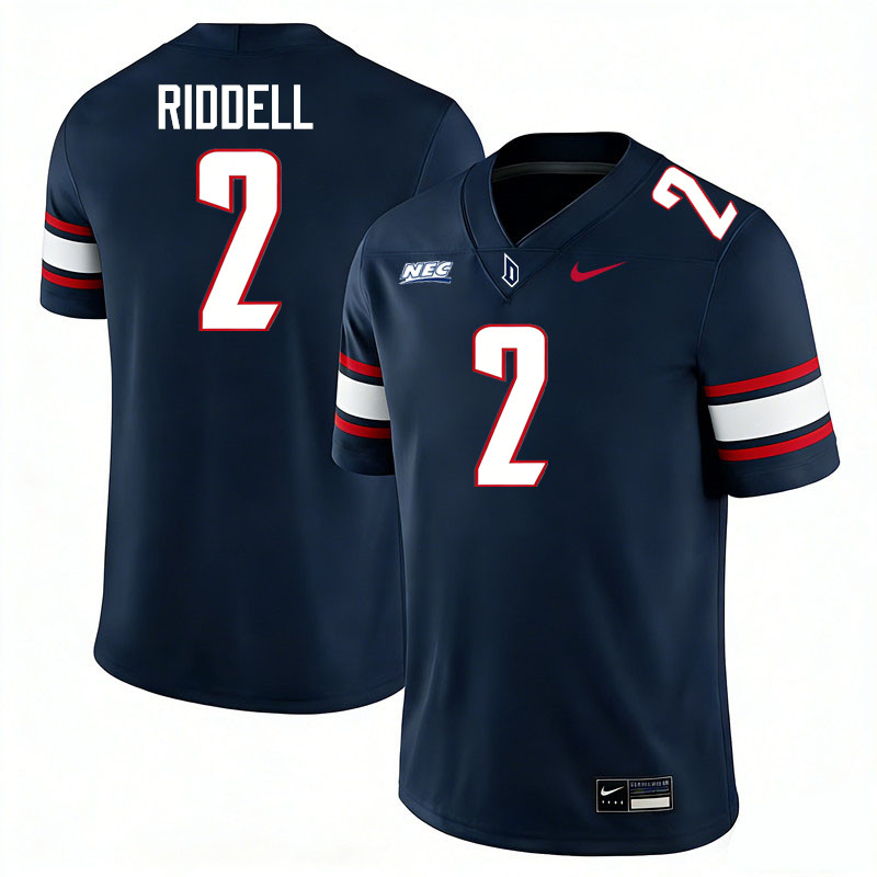 Duquesne Dukes #2 Tyler Riddell College Football Jerseys,Uniforms Stitched-Navy